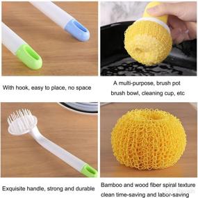 img 1 attached to 🧽 NureBe Nylon Scrubbing Pad Set - Multi-Purpose Dish Scrubbers for Kitchen, Non-Scratch Pot Scrubbers with Convenient Handle (Pack of 8)