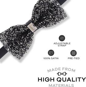 img 3 attached to Sparkling Rhinestone Bowtie for Men: Adjustable Silver Men's Accessories