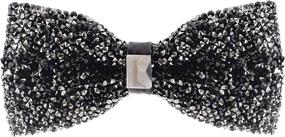 img 4 attached to Sparkling Rhinestone Bowtie for Men: Adjustable Silver Men's Accessories