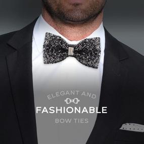 img 2 attached to Sparkling Rhinestone Bowtie for Men: Adjustable Silver Men's Accessories