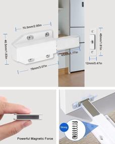 img 2 attached to Jiayi 6 Pack Heavy Duty Magnetic Push To Open Cabinet Latch Hardware - Touch Latches For Large Door, Kitchen Drawer Push Release Catch Pop Out Latch