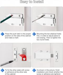 img 1 attached to Jiayi 6 Pack Heavy Duty Magnetic Push To Open Cabinet Latch Hardware - Touch Latches For Large Door, Kitchen Drawer Push Release Catch Pop Out Latch
