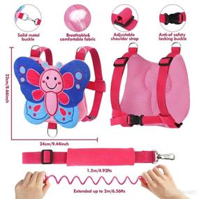img 3 attached to 🦋 Girls' 4-in-1 Toddler Safety Harness Leash – Anti-Lost Wrist Link Safety Wrist for Toddlers, Child, Babies & Kids – Upgraded Butterfly Design with Backpack Leash
