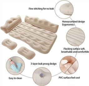 img 3 attached to Conlia Back Seat Inflatable Car Mattress With Flocking Cushion For SUV, Backseat Air Mattress For A Comfortable And Convenient Car Ride