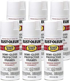 img 4 attached to Rust-Oleum 7797830-6PK Stops Rust Spray Paint, 12 Oz, Semi-Gloss White, 6 Pack