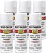 rust-oleum 7797830-6pk stops rust spray paint, 12 oz, semi-gloss white, 6 pack logo