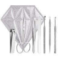 complete grooming kit: jpnk stainless steel manicure pedicure set with nail clippers and blackhead remover pimple acne removal tool logo