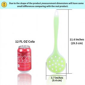 img 3 attached to 77L Slotted Spoon - Non-Stick One-Piece Silicone Skimmer Strainer, Kitchen Cooking Utensil Rubber Skimmer Spoon For Straining Vegetables, Pasta And More, 11.6 Inches