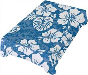 img 4 attached to Hawaiian Tropical Hibiscus And Palm Leaf Tablecloth - Perfect Party Decoration For An Exotic Aloha Theme. Durable Polyester Material Ideal For Square And Rectangle Dinner Tables, 60 Inches In Size.