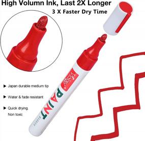 img 3 attached to DIY Crafts Made Easy With High Volume Paint Marker Set - Medium Point Pens For Rock, Stone, Ceramic, Metal, Glass, Wood (Red)