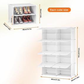img 2 attached to 8-Tier Shoe Rack Organizer: 32 Pair Capacity For Closet, Entryway, Bedroom & Hallway - White