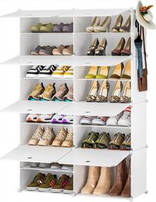img 4 attached to 8-Tier Shoe Rack Organizer: 32 Pair Capacity For Closet, Entryway, Bedroom & Hallway - White