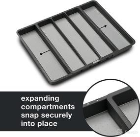 img 1 attached to 🍴 Madesmart Granite Expandable Utensil Tray, Classic Collection: Organize Your Kitchen with 5 Compartments, Soft-Grip Lining, and Easy Cleaning - BPA-Free