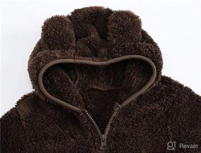 img 2 attached to 🧥 Warm Winter Outwear: Toddler Girls Boys Fleece Hoody Jacket with Zip-up Teddy Coat