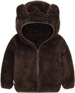 🧥 warm winter outwear: toddler girls boys fleece hoody jacket with zip-up teddy coat logo