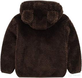 img 3 attached to 🧥 Warm Winter Outwear: Toddler Girls Boys Fleece Hoody Jacket with Zip-up Teddy Coat