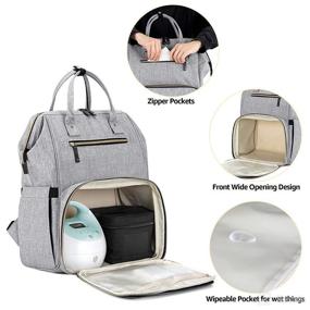 img 2 attached to 🎒 Damero Breast Pump Backpack with Laptop Sleeve, Multiple Pockets, and Inner Divider, Gray - Fits Most Brands Breast Pumps and Cooler Bag, Patent Design