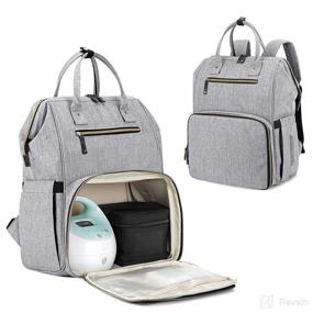 img 4 attached to 🎒 Damero Breast Pump Backpack with Laptop Sleeve, Multiple Pockets, and Inner Divider, Gray - Fits Most Brands Breast Pumps and Cooler Bag, Patent Design