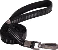 🐾 nylon reflective dog leash - 6ft / 4.2ft strong puppy leash for large dogs with soft padded handle - traffic training lead for walking - suitable for large, medium, and small dogs in black logo