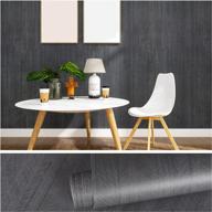 veelike black wood wallpaper: peel & stick self-adhesive, waterproof decorative coverings for cabinets countertops kitchen 15.7''x354'' logo