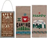 🏕️ happy camper decor - camper dish towels and camping rules sign for travel trailers - 18th street gifts logo