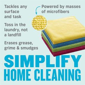 img 1 attached to 🧽 E-Cloth Premium Microfiber Cleaning Cloth - General Purpose for Kitchen, Countertops, Sinks, and Bathrooms | 100 Wash Guarantee | Assorted Colors, 4 Pack