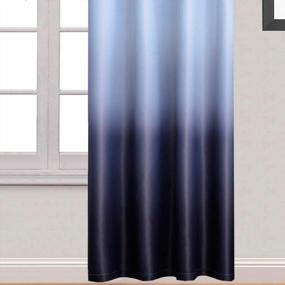 img 2 attached to Yakamok Light Blocking Gradient Color Curtains Black Ombre Blackout Curtains Room Darkening Thermal Insulated Grommet Window Drapes For Living Room/Bedroom (Black, 2 Panels, 52X72 Inch)