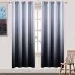 yakamok light blocking gradient color curtains black ombre blackout curtains room darkening thermal insulated grommet window drapes for living room/bedroom (black, 2 panels, 52x72 inch) logo