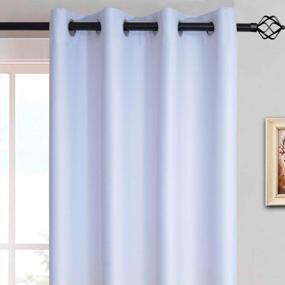 img 3 attached to Yakamok Light Blocking Gradient Color Curtains Black Ombre Blackout Curtains Room Darkening Thermal Insulated Grommet Window Drapes For Living Room/Bedroom (Black, 2 Panels, 52X72 Inch)