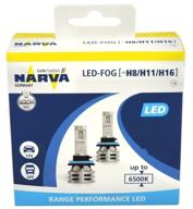 автомобильная светодиодная лампа narva led h11 /h8/h16 12/24v-led (pgj19-) 6500k 24w range performance led fog (набор из 2 штук). логотип