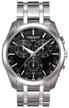 wrist watch tissot t-classic t035.617.11.051.00 quartz, chronograph, tachymeter, stopwatch, waterproof, illuminated hands, black logo