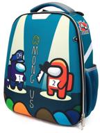 school backpack for children among us, a satchel with an orthopedic back for a girl, a boy, a first grader, a teenager logo