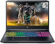 15.6" laptop acer predator helios 300 ph315-54-59x0 1920x1080, intel core i5 11400h, ram 16 gb, ddr4, ssd 512 gb, nvidia geforce rtx 3050 ti, windows 11 home, nh.qc5er.005, black logo