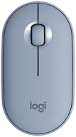 logitech pebble m350 wireless compact mouse, blue gray logo