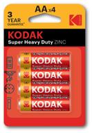 kodak super heavy duty aa battery, in package: 4 pcs. logo