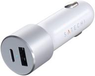 car charger satechi 72w type-c pd car charger, 72 w, silver logo