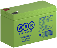 battery wbr hr1234w f2 12v 9 ah logo