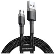 кабель baseus carfule usb- micro 1.5a 2m серый + черный (camklf-cg1) логотип