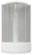 shower cabin, parly ef821, frosted glass, high tray, 80x80 cm, white logo