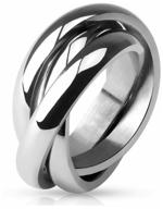 необычное, оригинальное кольцо женское, модель тринити spikes логотип