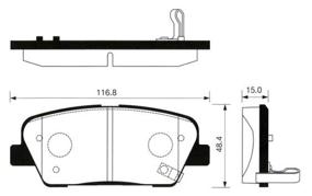 img 4 attached to SANGSIN SP1247 (2127402 / 583020WA00 / 583022BA50) brake pads Santa fe (Santa fe) (cm) 2.2d 09/ Sorento (Sorento) (xm) 09- rear sp1247