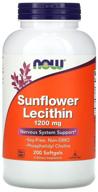 капсулы now sunflower lecithin 1200 мг, 1200 мг, 200 шт. логотип