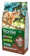 dry food for cats monge bwild feed the instinct for large breeds, grain-free, with buffalo, with potatoes, with lentils 1.5 kg logo