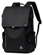 urban men's waterproof backpack for laptop 17.5", with usb port, 46x33x15 cm, black logo