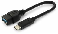 cablexpert usb to usb type-c adapter/adapter (a-otg-cmaf3-01), 0.12 m, black logo