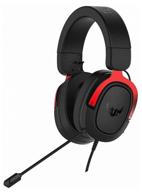 gaming headset asus tuf gaming h3 (90yh02ar-b1ua00) black-red logo