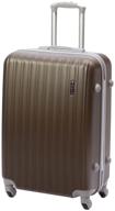 tevin suitcase, abs plastic, support feet on the side, waterproof, wear-resistant, 52 l, size s+, brown логотип