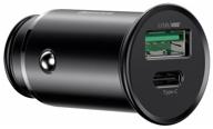 car charger baseus circular metal pps quick charger car charger (ccys), 30 w, black logo