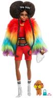 barbie doll extra in rainbow coat gvr04 multicolor logo