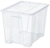 storage container ikea samla, 593.891.31, 39x28x28 cm, 1 piece, transparent логотип